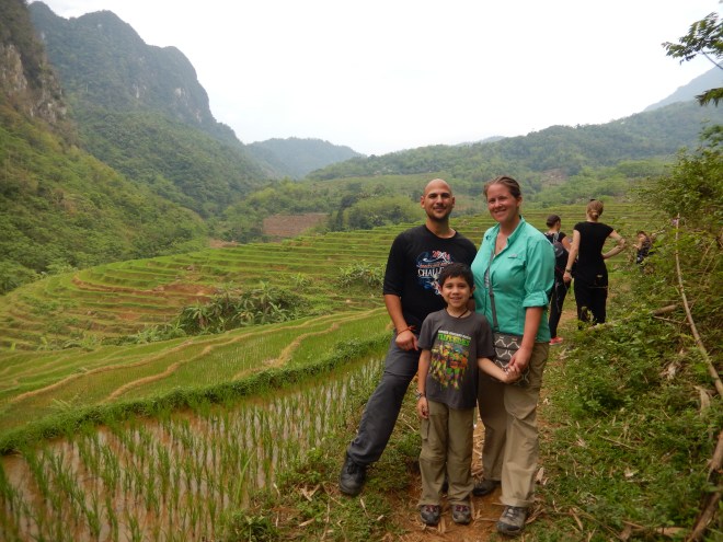 Terraced rice fields on the mountains
