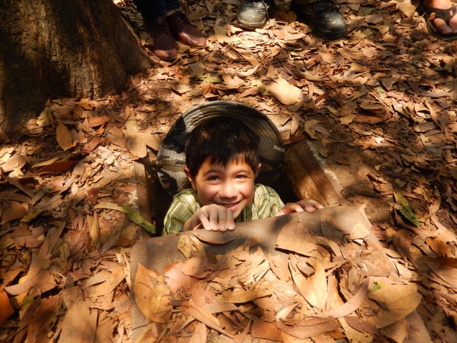 Hayden in the tunnel