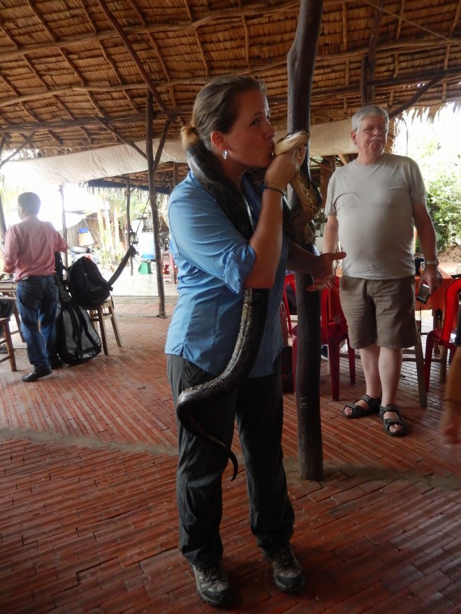 Kissing my new snake friend!