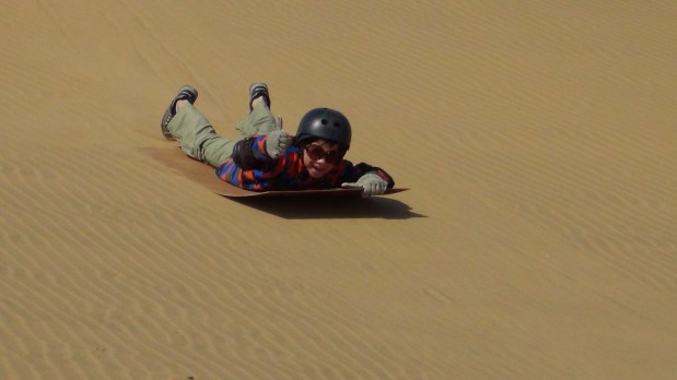 Sandboarding in Swakopmund
