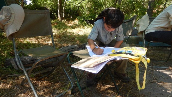 Homework at the campsite