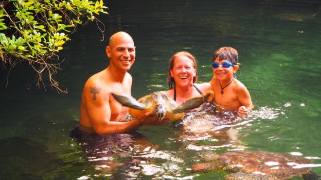 Swimming with turtles