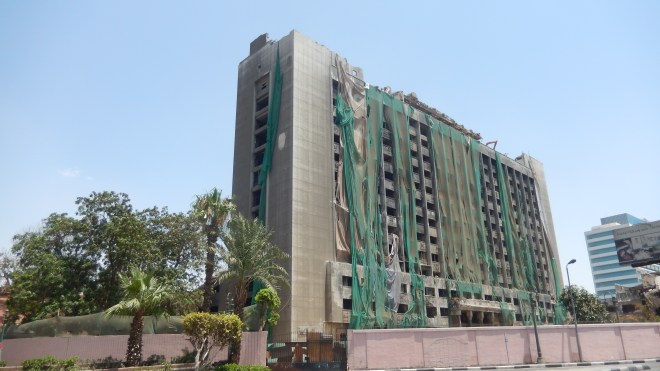 Government building burned down after Mubarak was overthrown