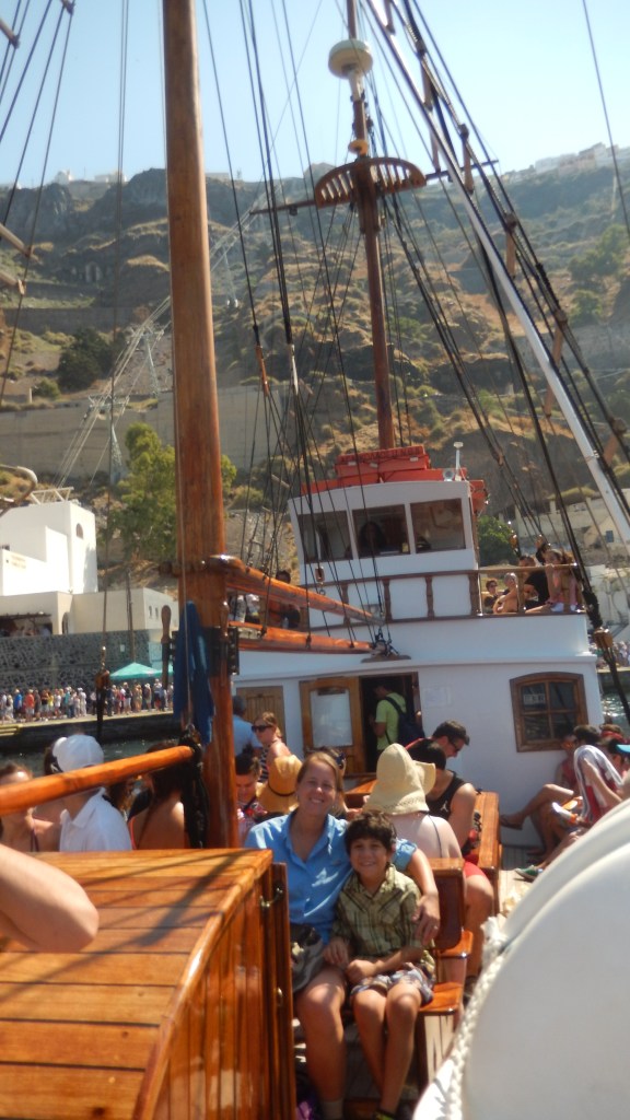 Wooden boat ride to the volcano