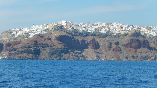 View of Santorini from the water