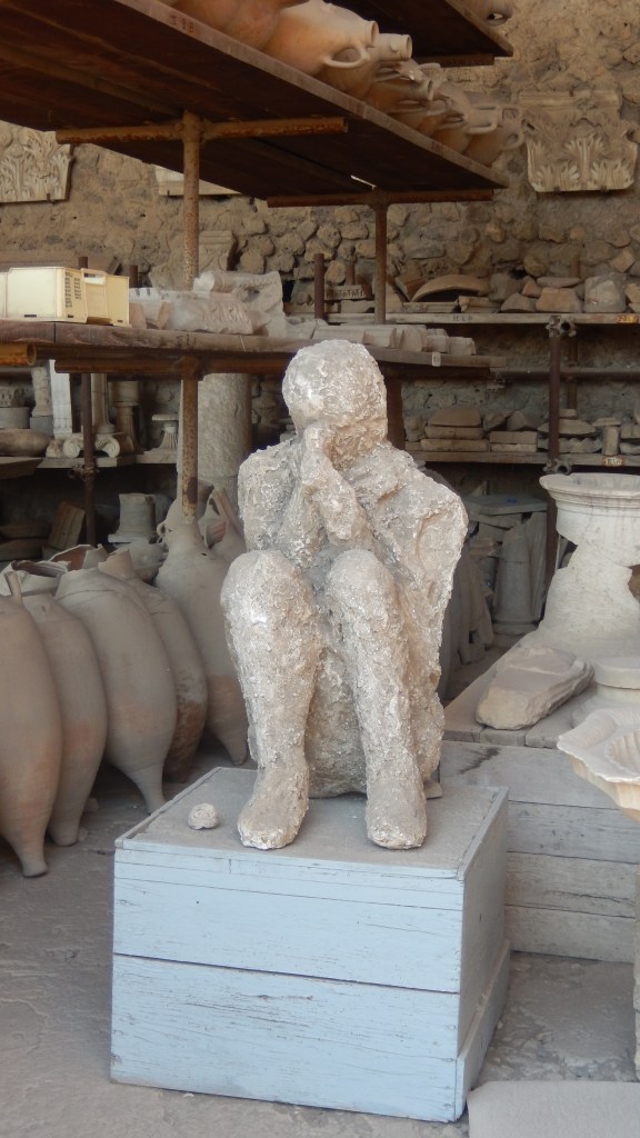 Petrified person from Pompeii