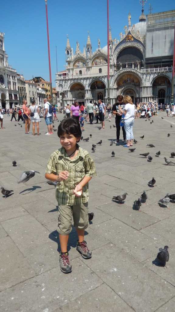 Feeding the pigeons in St. Mark's Square
