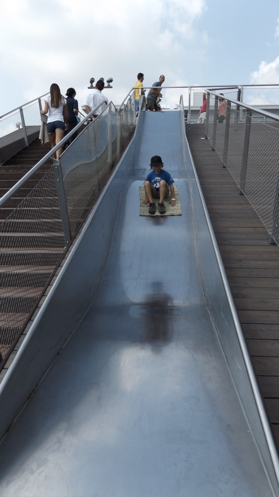Sliding in the Germany Pavilion