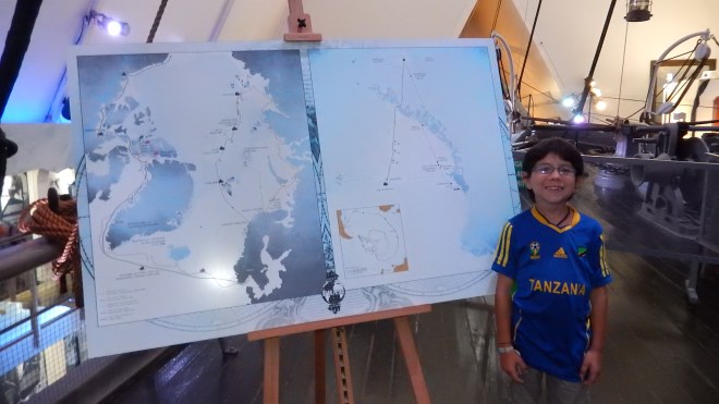 North and South Pole routes on the Fram