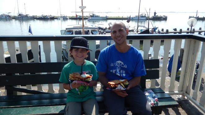 Fish and chips on the waterfront
