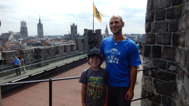 At the top of Castle Gravensteen