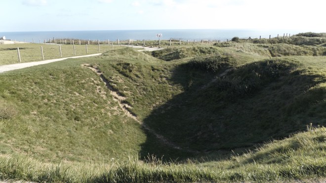 Bomb crater at Point Du Hoc